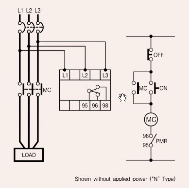 Sơ đồ đấu của rơ le bảo vệ mất pha PMR-44 Schneider