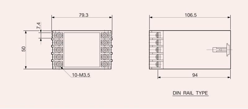 Kích thước của rơ le bảo vệ mất pha PMR-44 Schneider