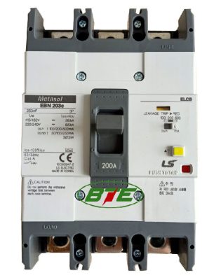 Aptomat ELCB EBN203c 3P 200A 30mA và 100/200/500mA 26kA LS 04
