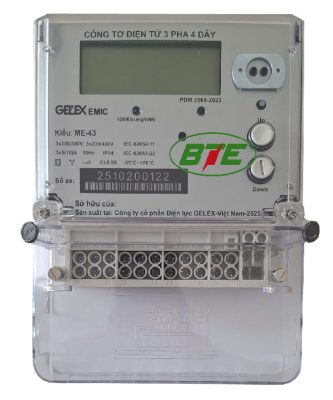 Công tơ điện tử 3 pha 1 biểu giá gián tiếp 3x5(10)A ME-43