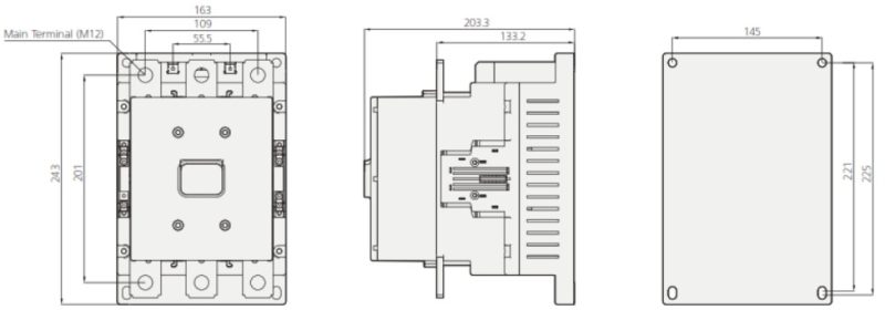 hgc300 22ns coil 220vac kích thước 01