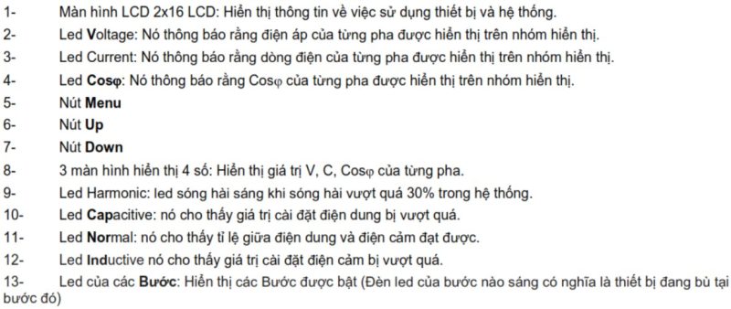 Các hiển thị trên mặt RGT-24H 2