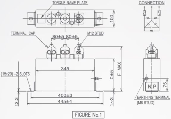 Kích thước Tụ bù dầu hạ thế 440V 30kvar 1