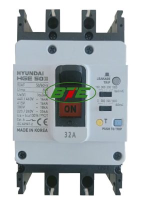 Aptomat ELCB HGE50E 3P 32A 16kA Hyundai